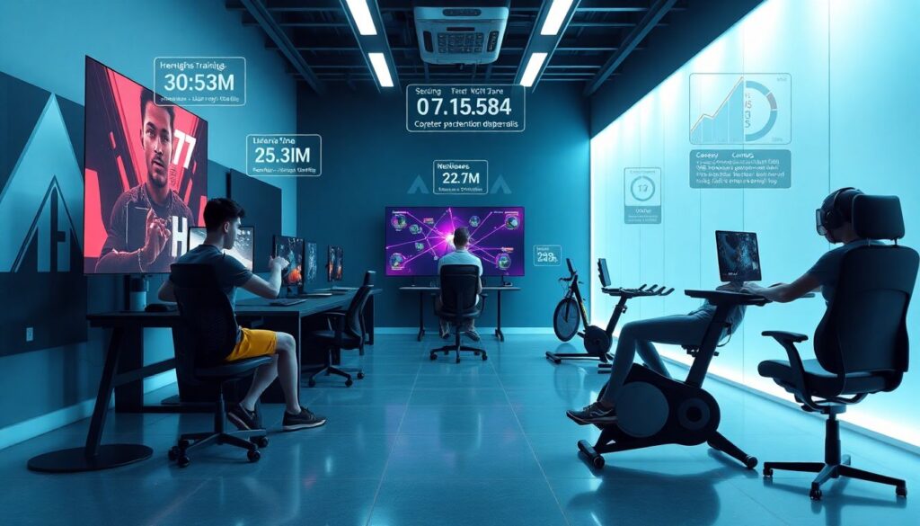 Treino híbrido: combinando condicionamento físico tradicional e rotinas de gamers profissionais - иллюстрация