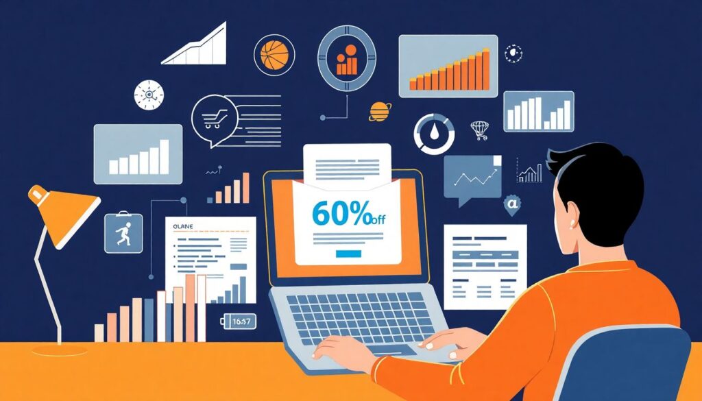 Como as promoções de produtos esportivos online impactam o consumo de artigos de performance - иллюстрация