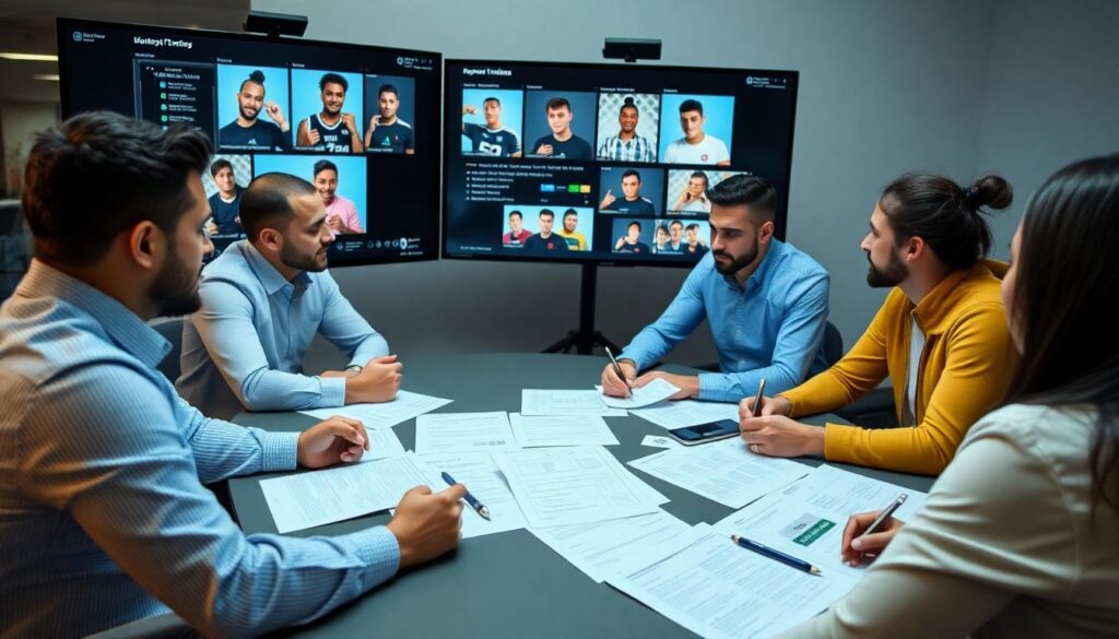 Impacto das redes sociais no valor de mercado e nas transferências de atletas profissionais - иллюстрация