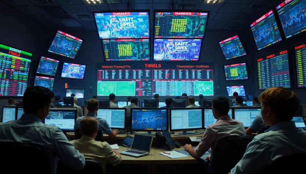 Os bastidores das grandes promoções em casas de apostas durante finais de campeonatos - иллюстрация