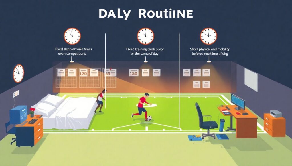 Rotina de treino de um atleta de alto rendimento: diferenças entre esportes tradicionais e E-Sports - иллюстрация