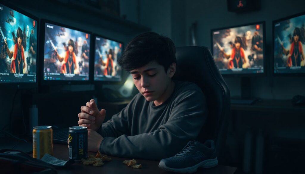 Como montar uma rotina de saúde e fitness para gamers profissionais de E-Sports - иллюстрация