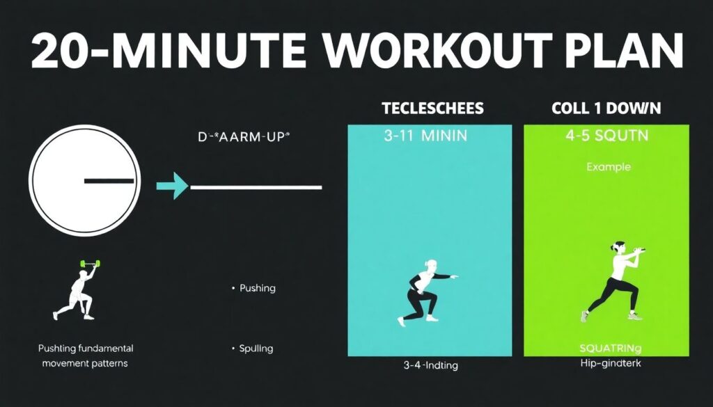 Planos de treino rápidos para quem acompanha esporte o dia todo e não tem tempo de academia - иллюстрация