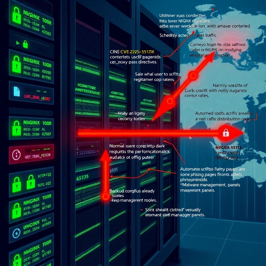 Servidores Nginx sob ataques com redirecionamento de tráfego via Cve‑2025‑55182