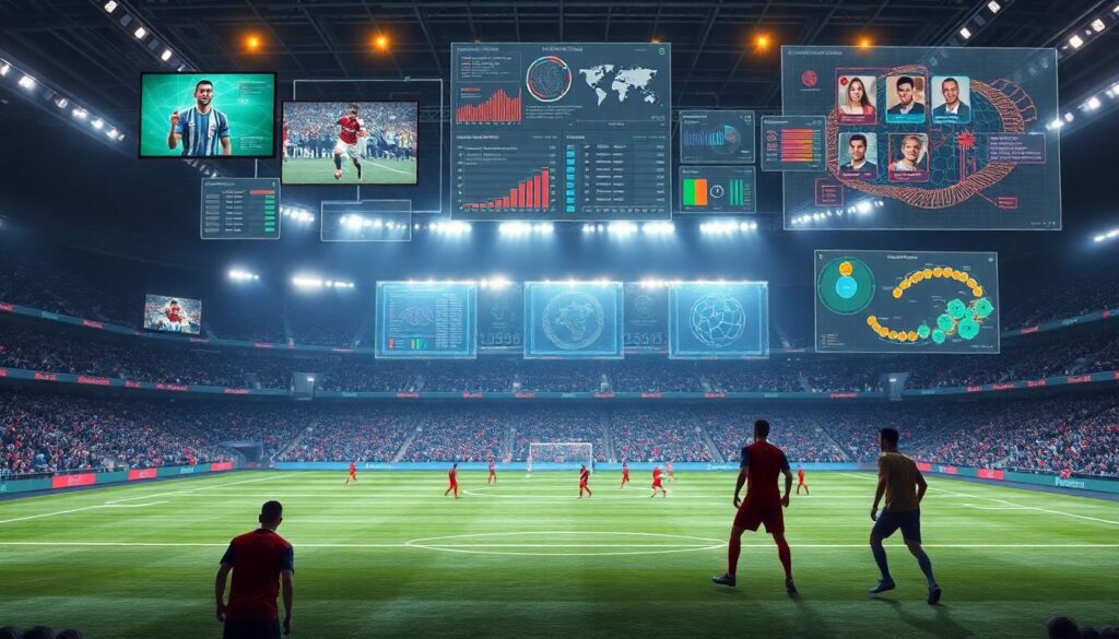 VAR, chips na bola e inteligência artificial: o futuro da tecnologia esportiva nos estádios - иллюстрация