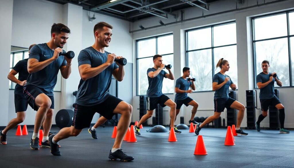 Cross-training para atletas amadores: combinando futebol, musculação e mobilidade para melhor desempenho - иллюстрация