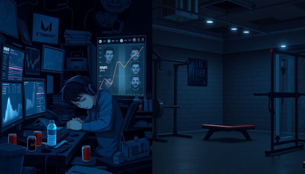 Da academia ao servidor: como montar uma rotina de saúde e fitness para atletas de E-Sports - иллюстрация