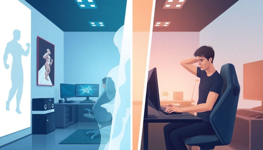 Treinos híbridos: combinando exercícios físicos e treinos in-game para maximizar performance em E-Sports - иллюстрация