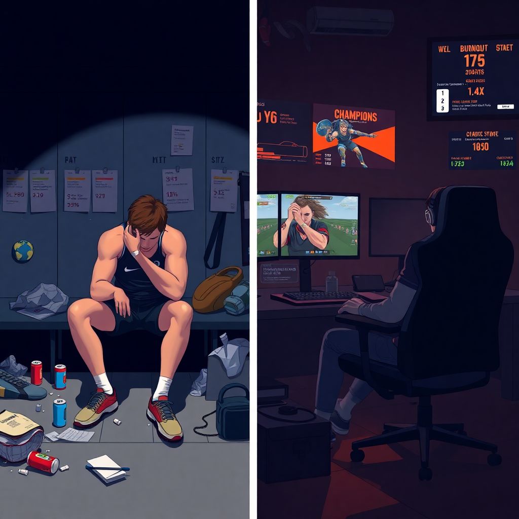 Mental health in competitive sports and e-sports: burnout, pressure and coping