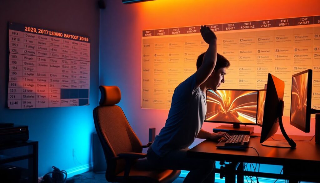 Rotina de treino físico ideal para jogadores de E-Sports: do alongamento ao fortalecimento muscular - иллюстрация