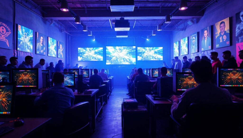 A evolução dos torneios de E-Sports: do lan house aos grandes palcos globais transmitidos online - иллюстрация