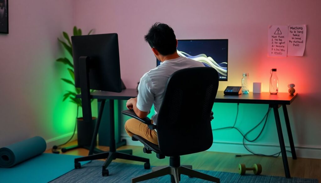 Fitness para gamers: rotinas rápidas de treino para quem passa horas em frente às telas - иллюстрация