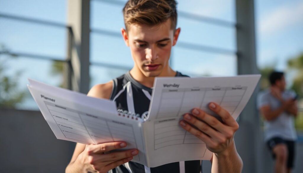 Como montar um calendário de treino que equilibre performance, saúde e vida social de atletas e gamers - иллюстрация