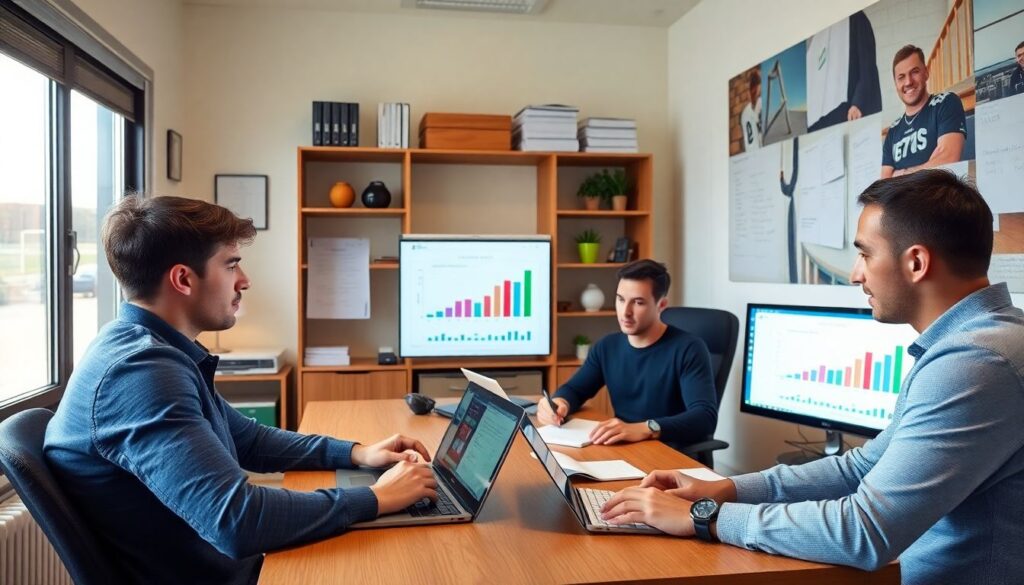 Ferramentas de análise de desempenho: como clubes e atletas usam dados para melhorar resultados em campo e nos E-Sports - иллюстрация