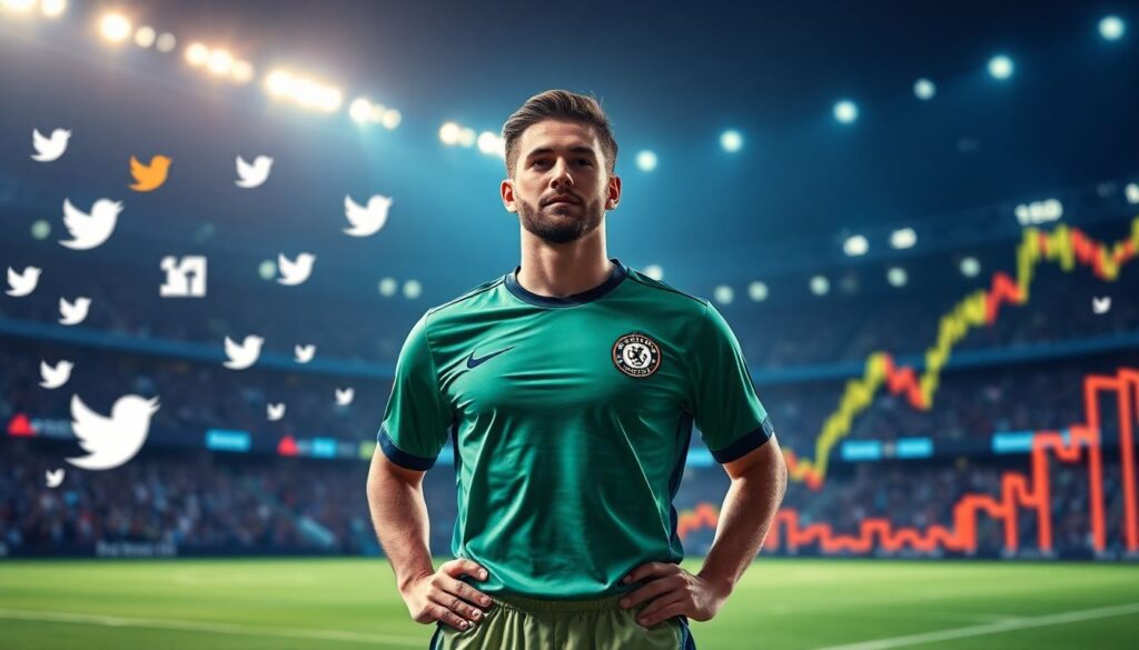 Impacto das redes sociais no valor de mercado dos atletas e nas transferências - иллюстрация