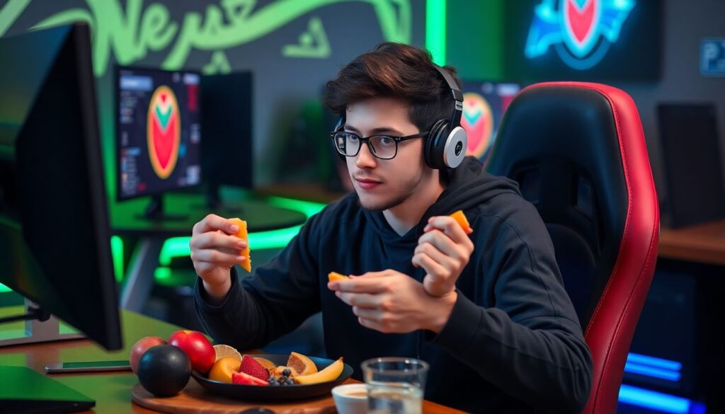 Dieta, sono e foco: o tripé da performance para jogadores de E-Sports e apostadores profissionais - иллюстрация
