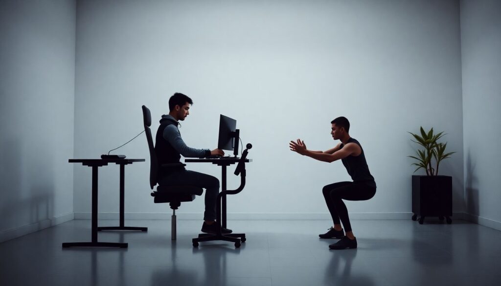Treino de alta intensidade para jogadores de E-Sports: exercícios físicos para melhorar reflexo e resistência - иллюстрация
