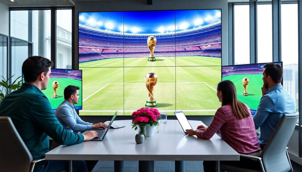 A influência de grandes eventos (Copa, Olimpíadas, Worlds) nas promoções esportivas online - иллюстрация